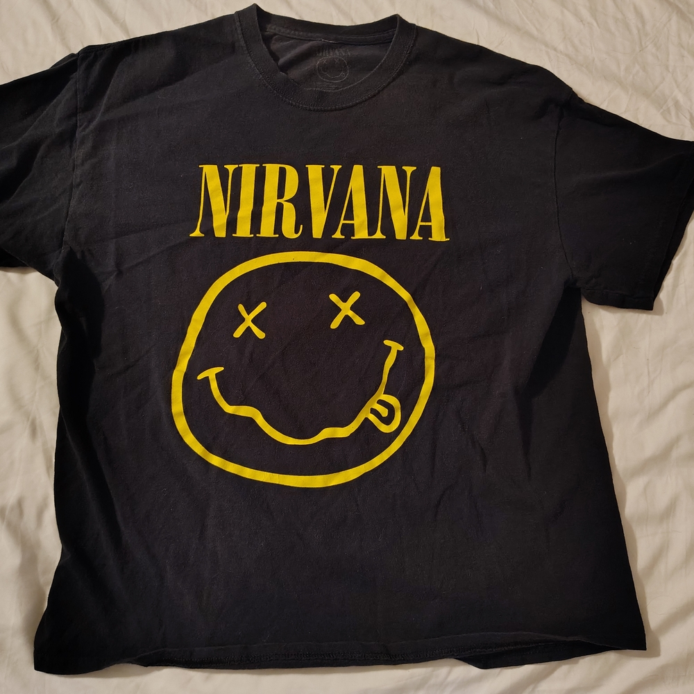 Nirvana Black T-Shirt with Yellow Logo